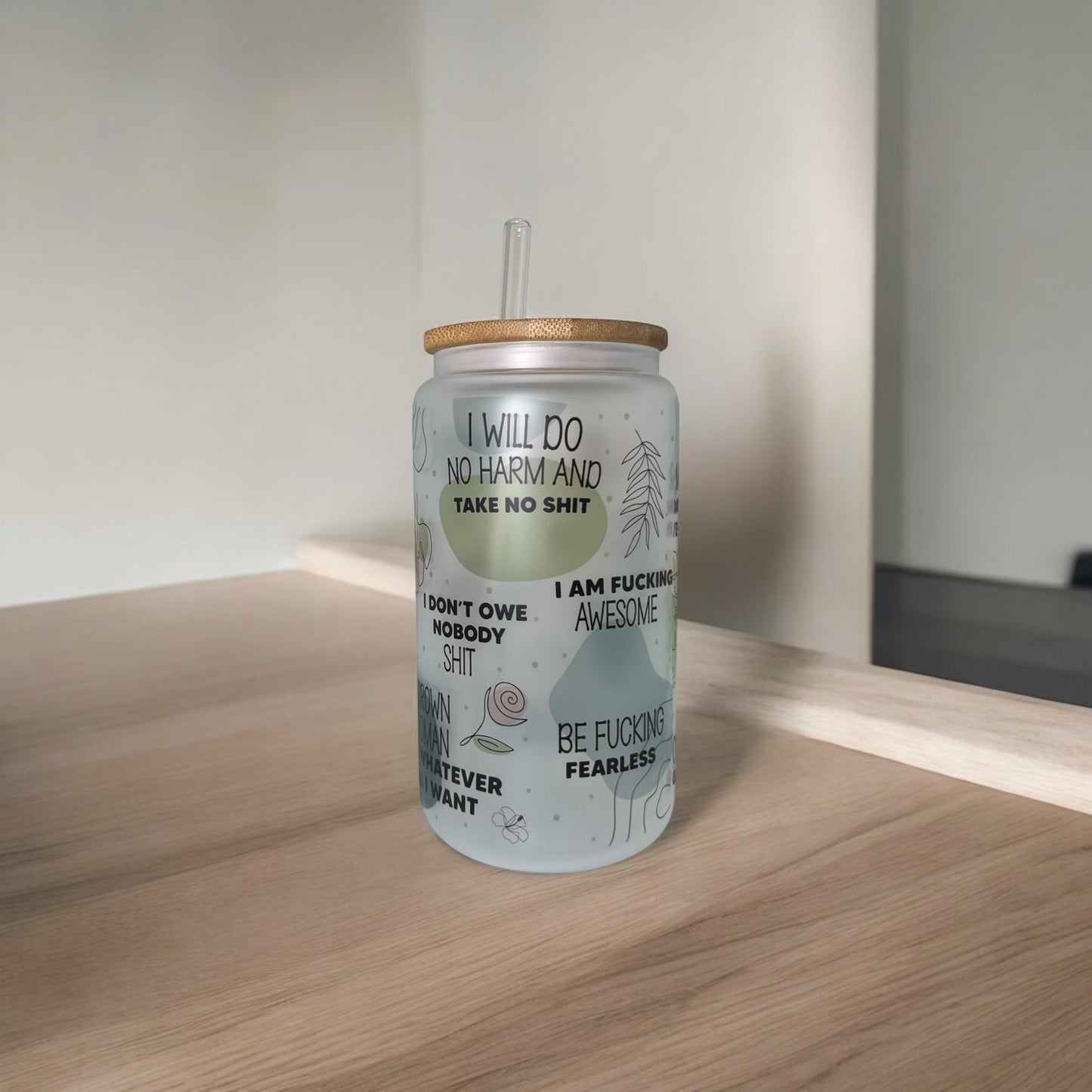 Motivation 16oz frosted tumbler