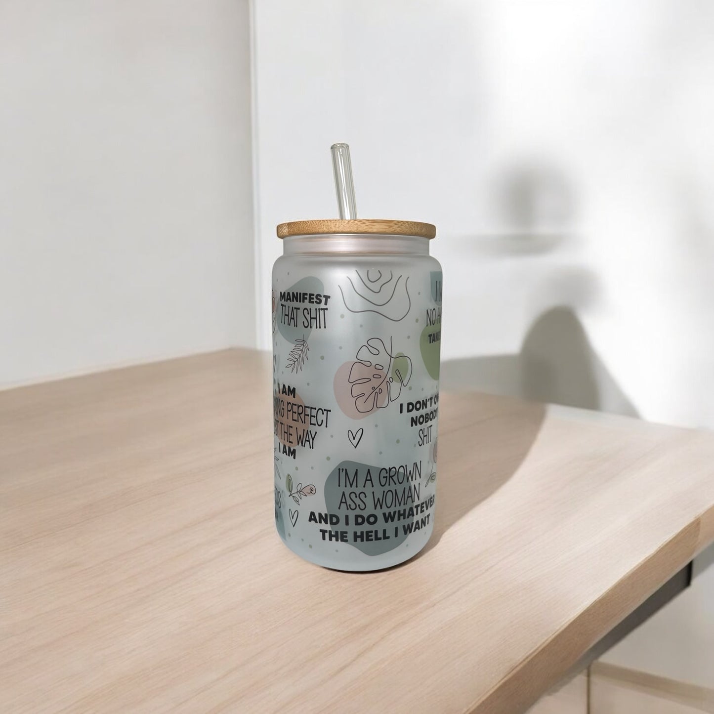 Motivation 16oz frosted tumbler
