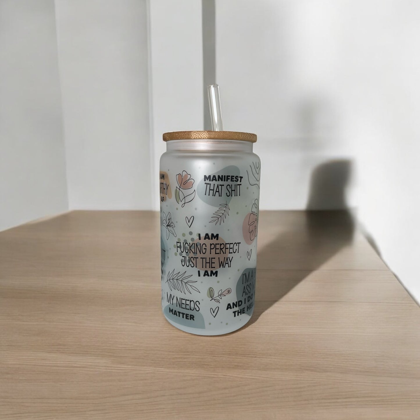 Motivation 16oz frosted tumbler