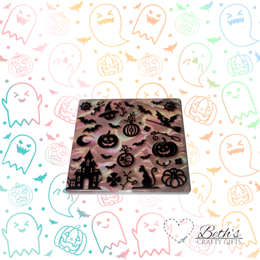Pink Halloween coaster